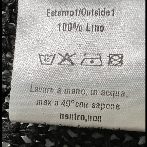 Black Open Weave Linen Cardigan - Picture 7 of 8